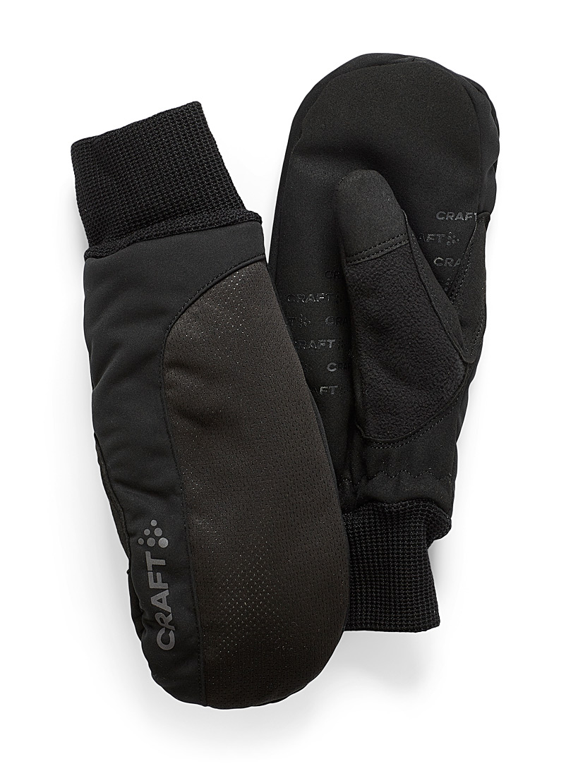 CRAFT Black Insulated mittens for women
