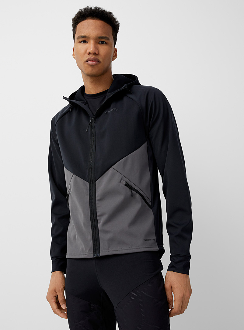 CRAFT Black Glide hooded jacket for men