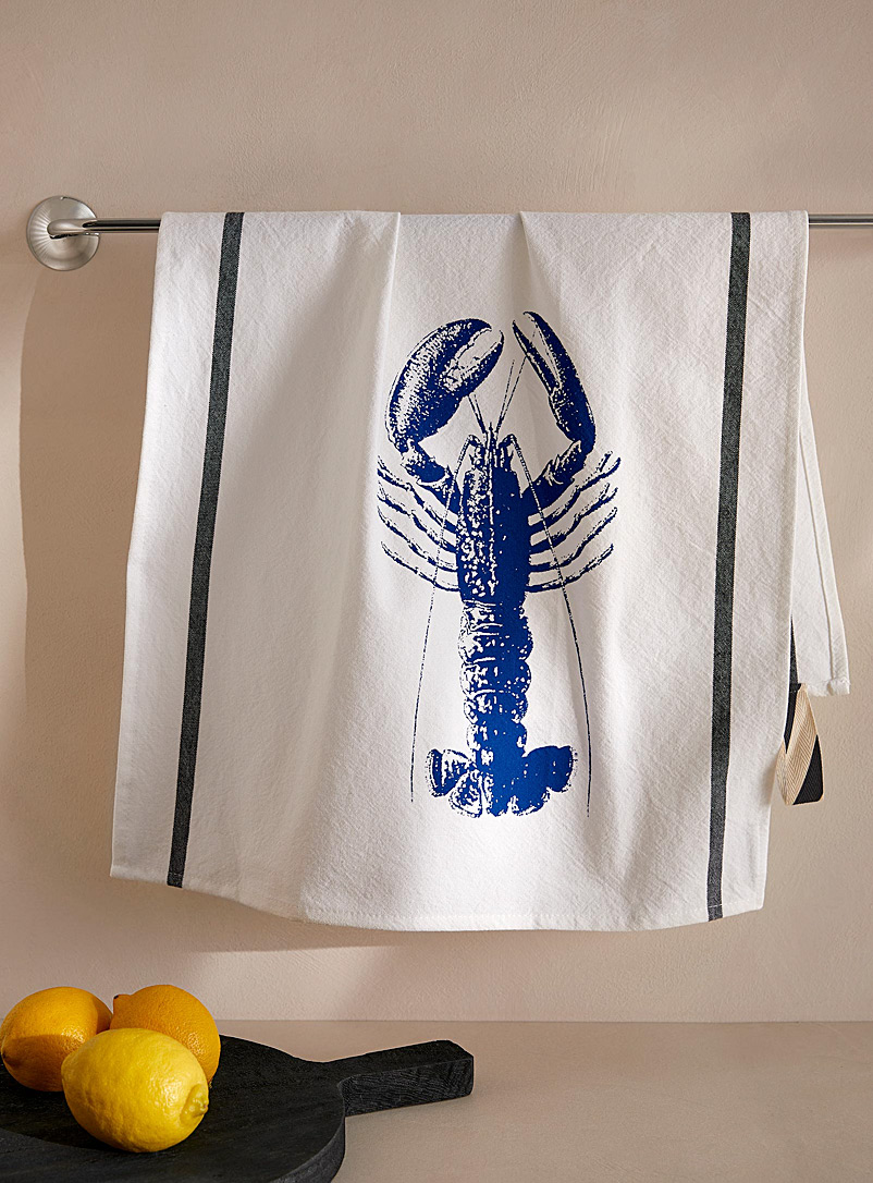 La cerise sur le gâteau Blue Blue lobster tea towel