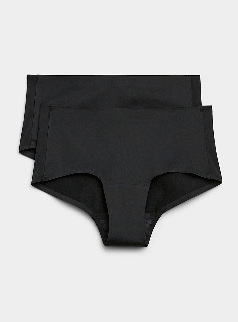 Miiyu Black Hipster-cut period panties Set of 2 for women