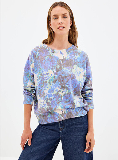 Vintage flowers plush sweater