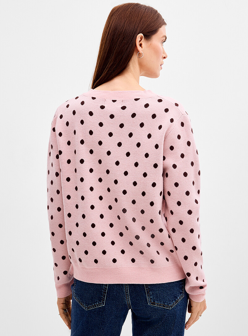 Stretch polka-dotted jacquard cardigan | Contemporaine | Shop