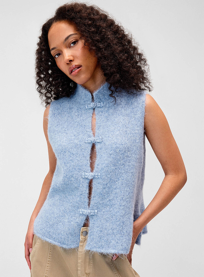 トップス babaco / GIMA VEST Frog closures touch-of-wool vest | Twik | Sweater Vests & Camis