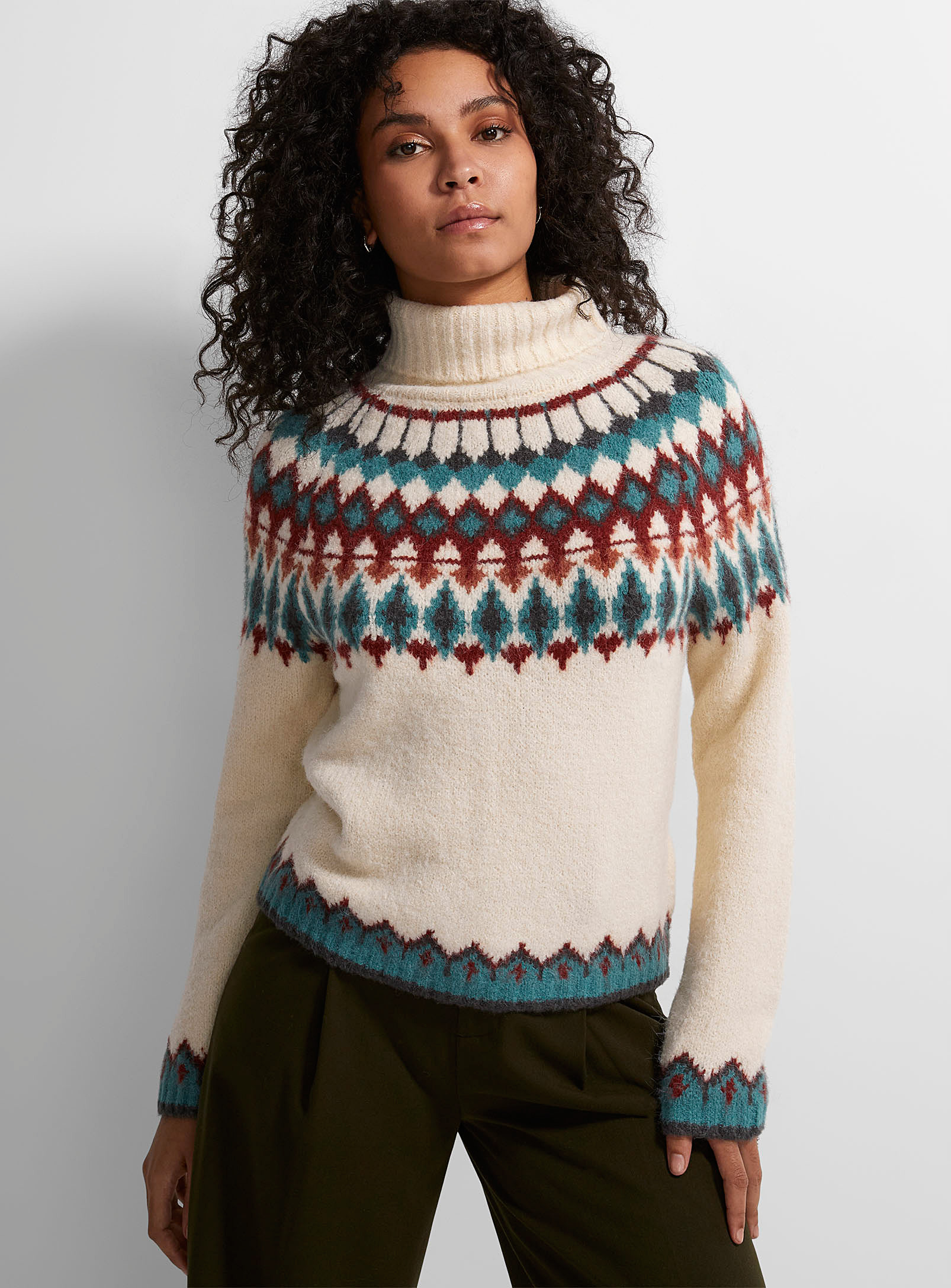 Icône - Women's Icelandic jacquard turtleneck sweater