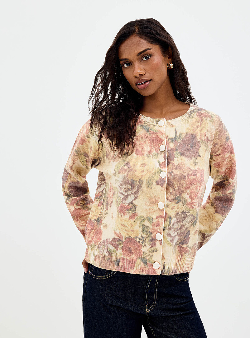 Floral Tapestry Boxy-Fit Cardigan