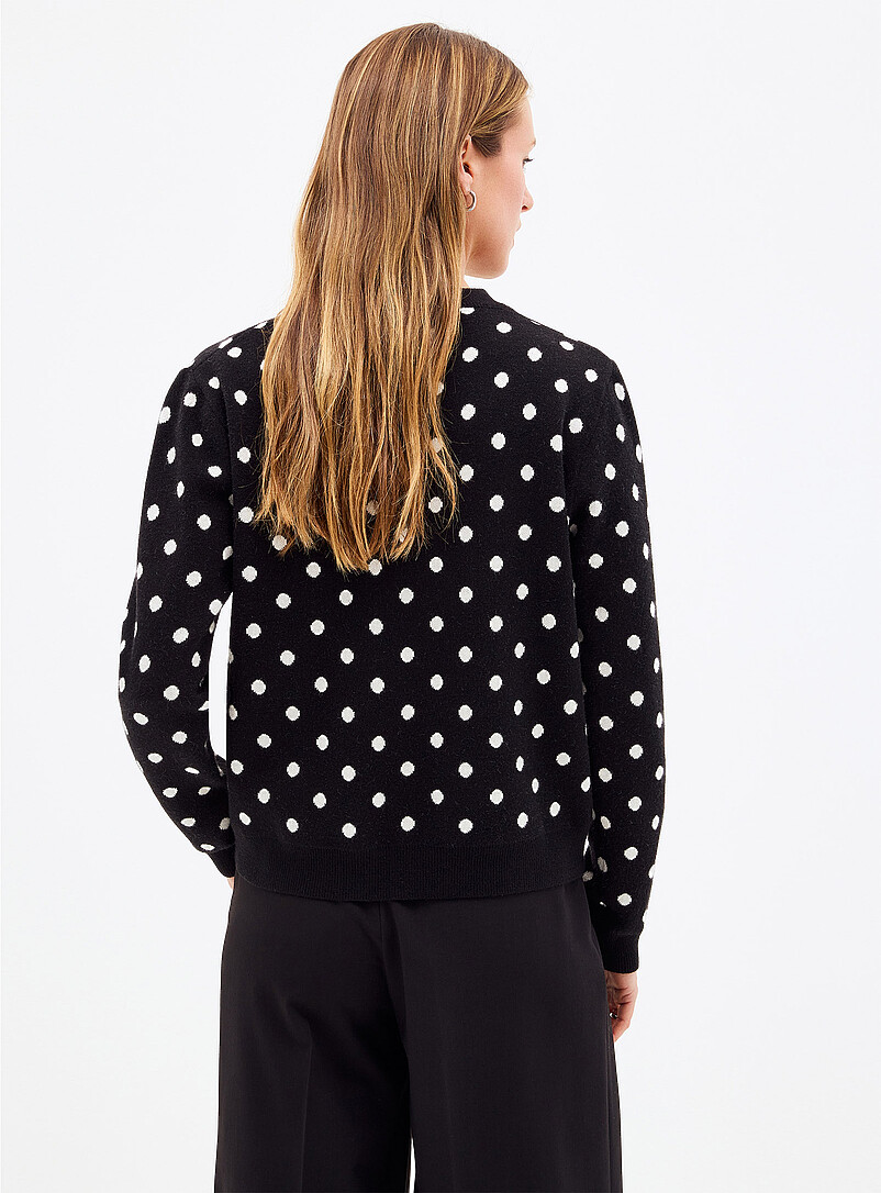 Stretch polka-dotted jacquard cardigan product image 3