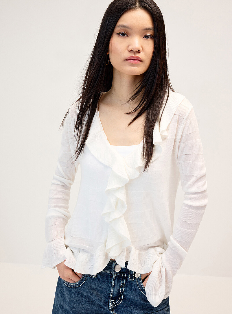 Ruffled Cardigan