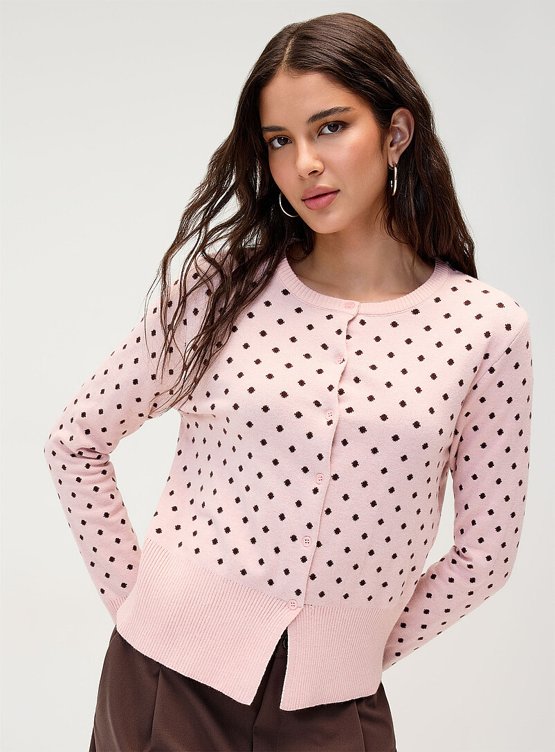 Polka-dot straight cardigan product image (primary)