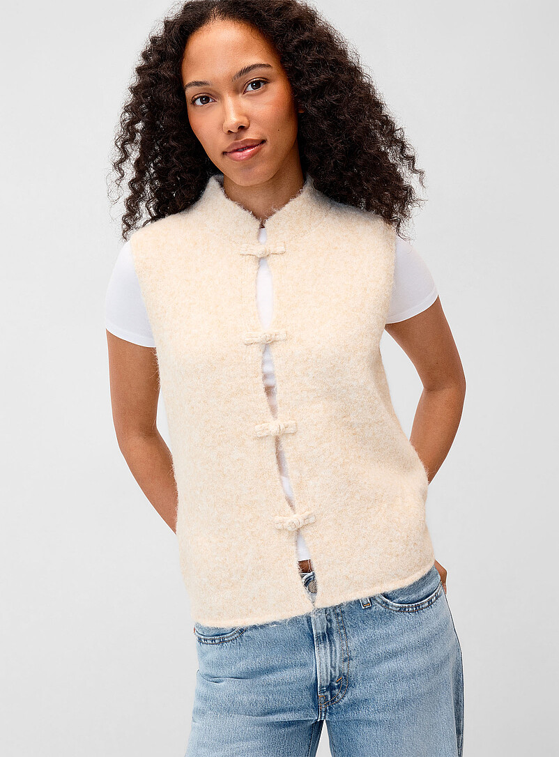 Frog closures touch-of-wool vest product image (primary)