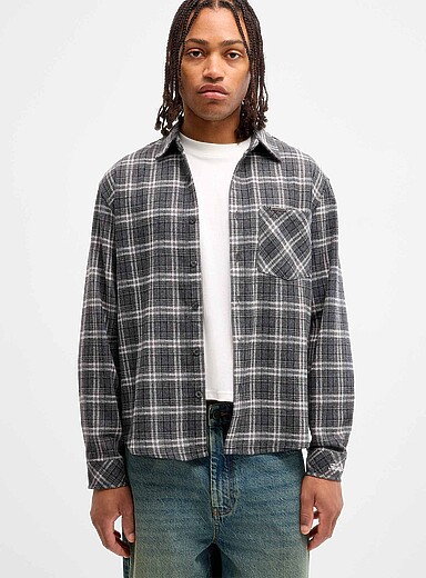 La chemise flanelle &agrave; carreaux touche de laine
