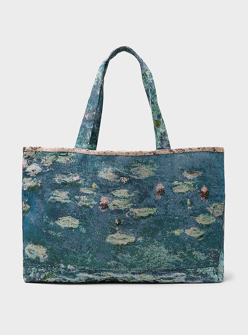 Simons x Kuwalla Blue Impressionist tapestry tote <b>A Tribute to Claude Monet Collection</b> for men