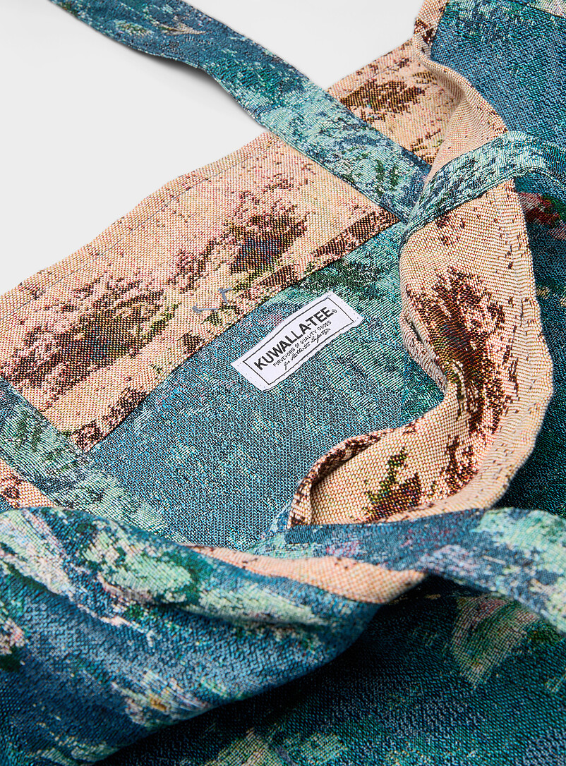 Simons x Kuwalla: Le fourre-tout tapisserie impressionniste <b>Collection En hommage &agrave; Claude Monet</b> Bleu pour homme