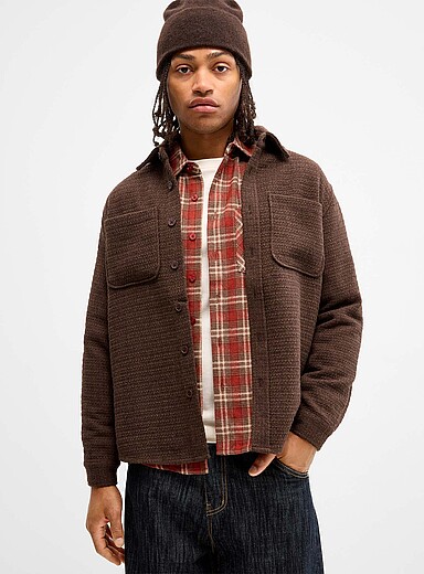 Touch of wool knit overshirt