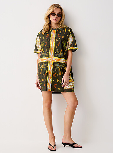 La minirobe t-shirt imprim&eacute; exotique