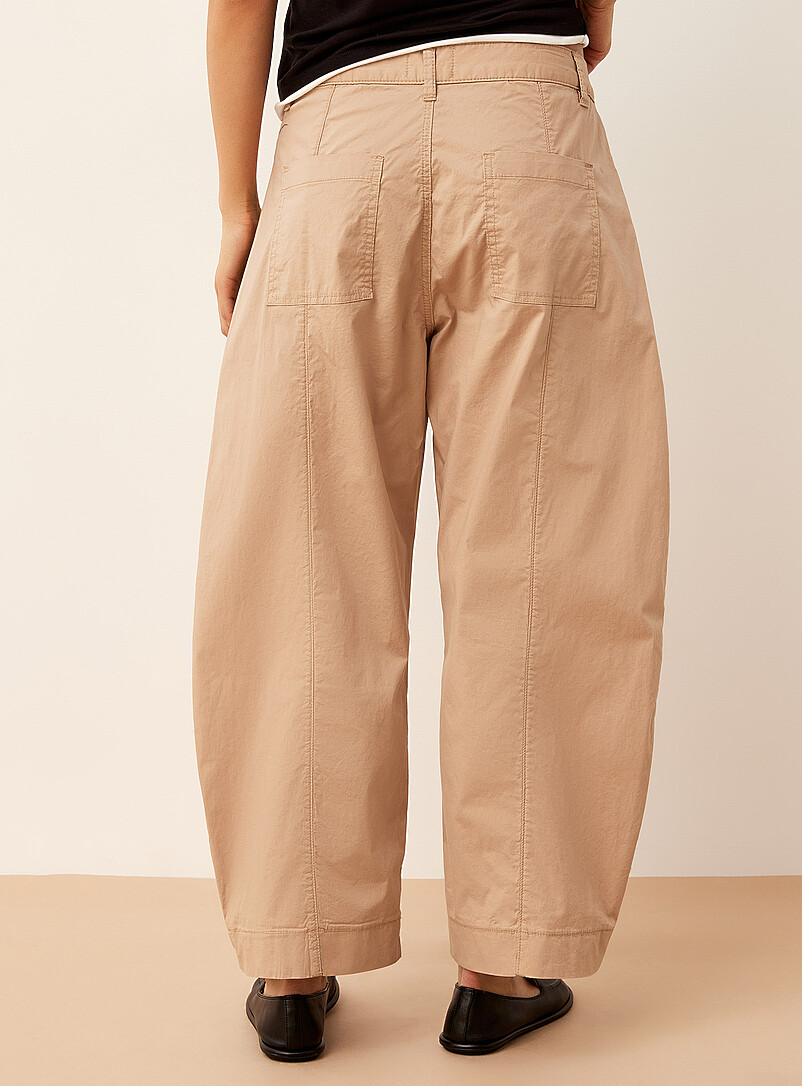 Kuwalla Mossy Green Lightweight twill barrel-leg pant for women