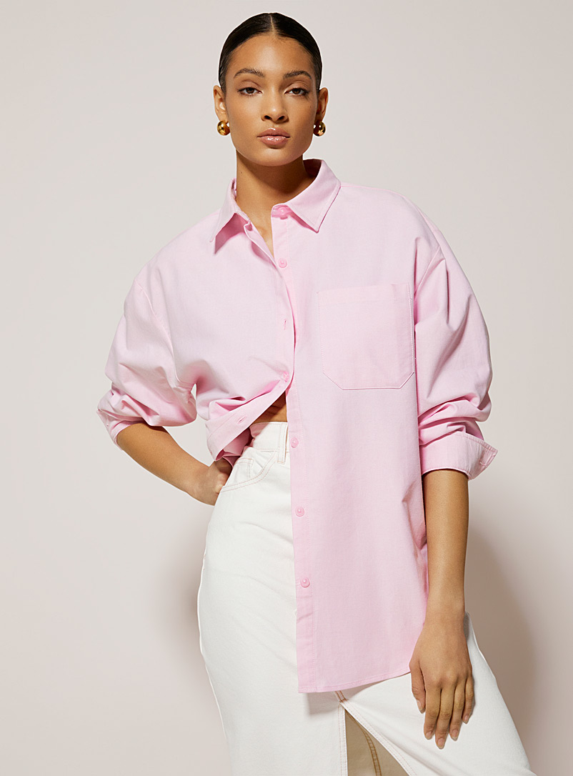 Kuwalla Pink Oversized oxford shirt for women