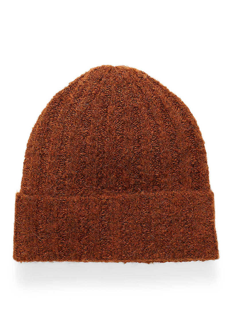Simons Copper Fine wide-ribbed tuque for women