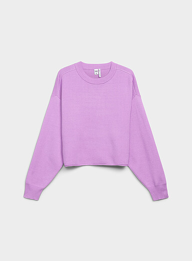 Twik: Le chandail ample bord roulott&eacute; Violet pour femme