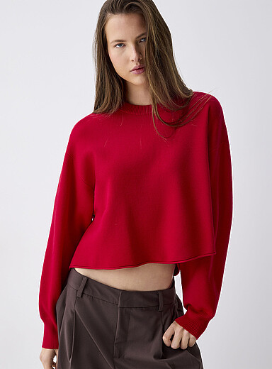 Oversized rolled-hem sweater