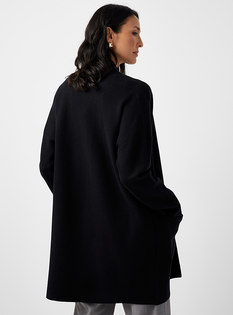 Contemporaine Chocolate/Espresso Patch pocket open cardigan for women