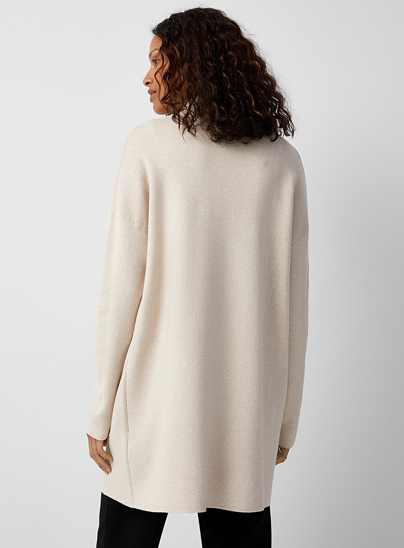 Contemporaine Chocolate/Espresso Patch pocket open cardigan for women