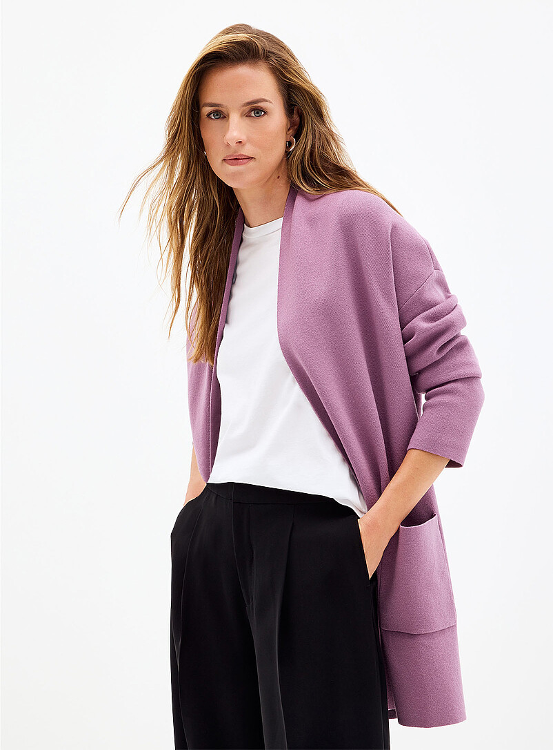 Contemporaine: Le cardigan ouvert poches plaqu&eacute;es Noir pour femme