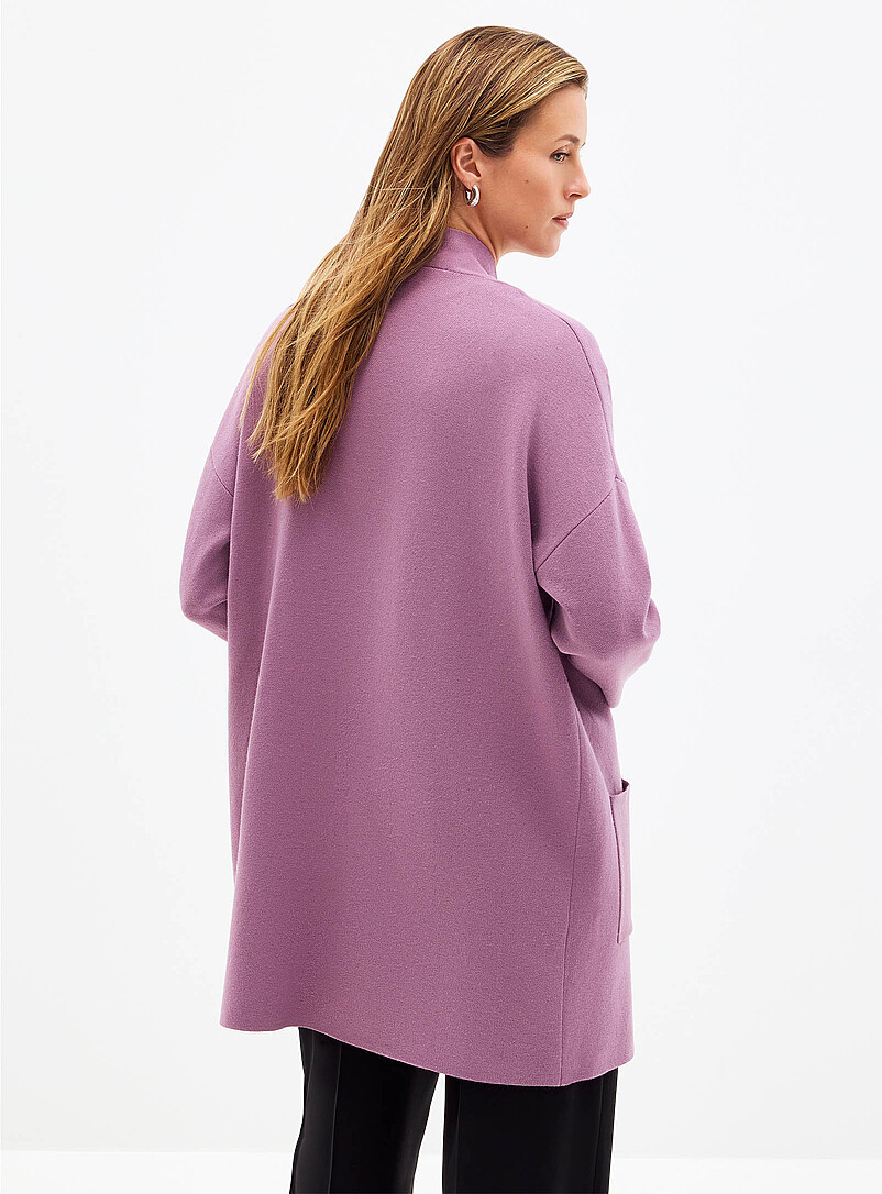 Contemporaine Chocolate/Espresso Patch pocket open cardigan for women