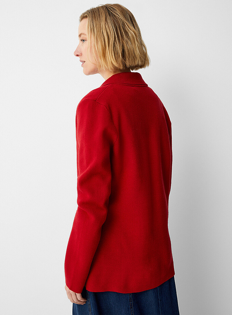 Contemporaine Navy/Midnight Blue Patch pockets blazer-style cardigan for women