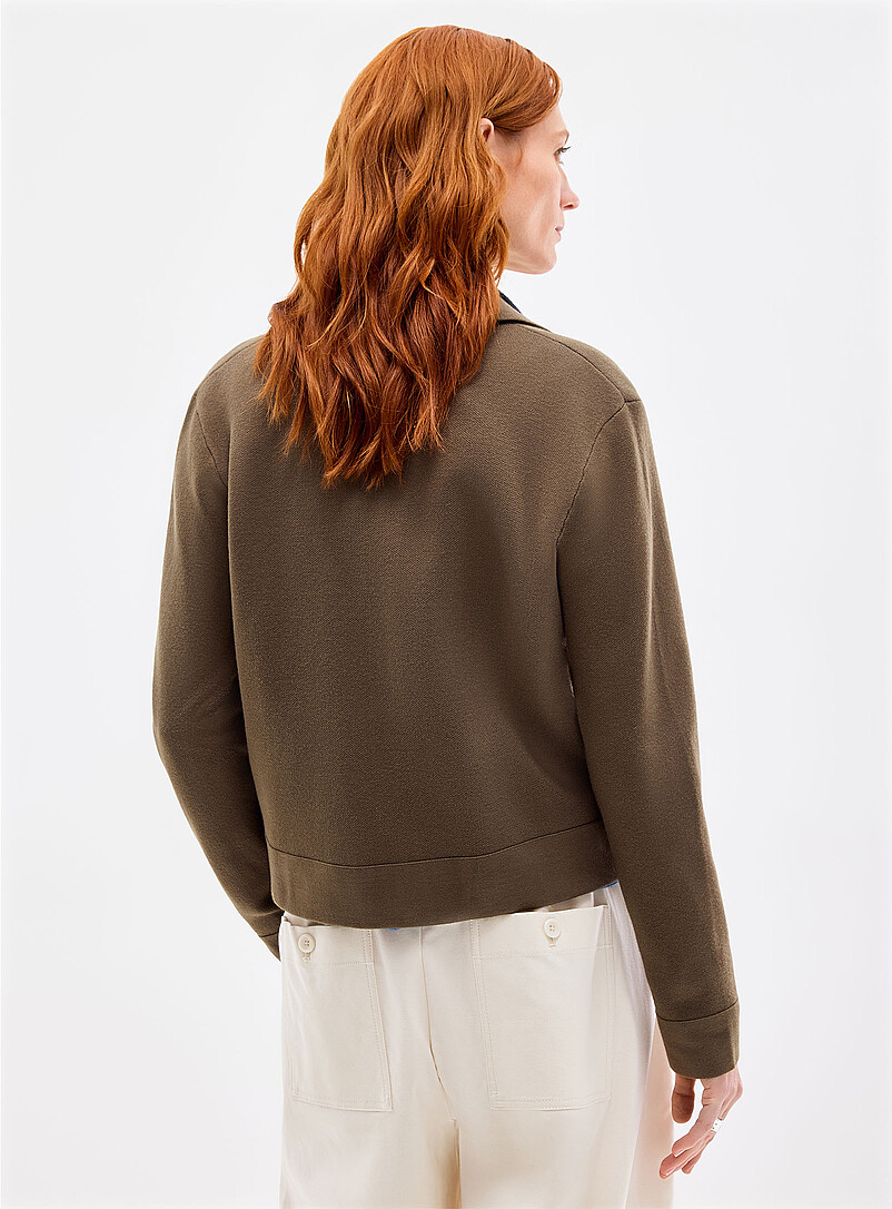 Contemporaine: Le cardigan col polo poches &agrave; rabat Sable pour femme