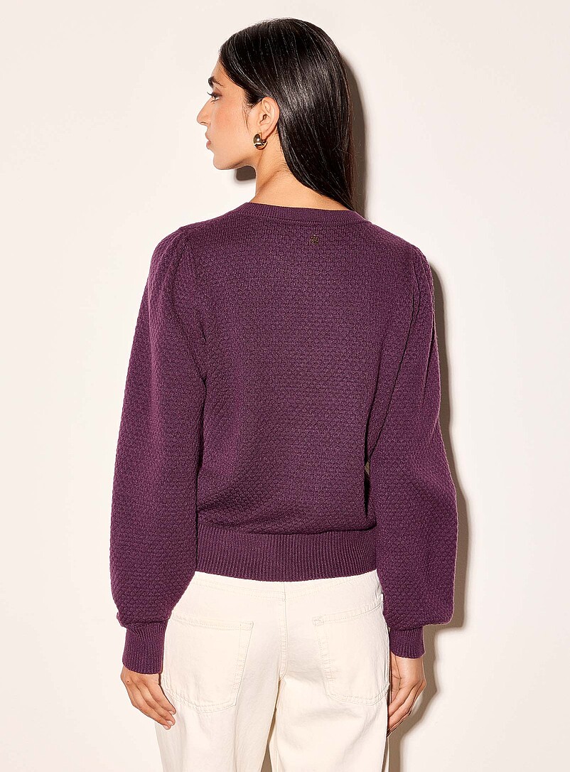 Ic&ocirc;ne Ochre Yellow Honeycomb textured sweater for women