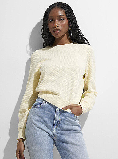 Honeycomb textured sweater