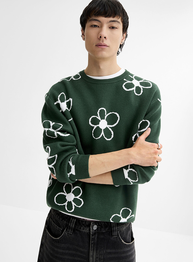 Djab Dog Jacquard pattern sweater for men
