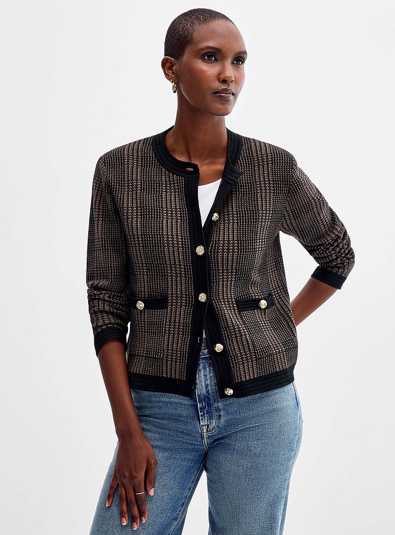 【2025／美品✨】RH Multi Button Crew Cardigan Metallic buttons jacquard cardigan | Contemporaine | Shop Women's
