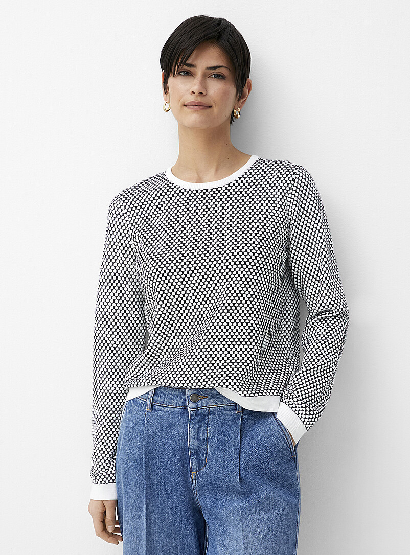 Contemporaine Navy/Midnight Blue Soft honeycomb sweater for women