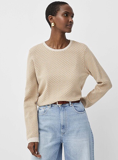 Soft bubble-knit sweater