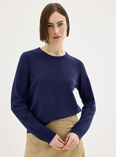Soft bubble-knit sweater