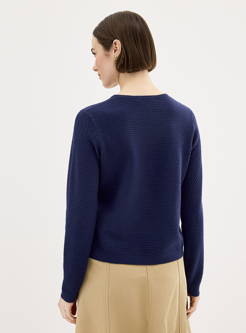 Contemporaine Navy/Midnight Blue Soft honeycomb sweater for women