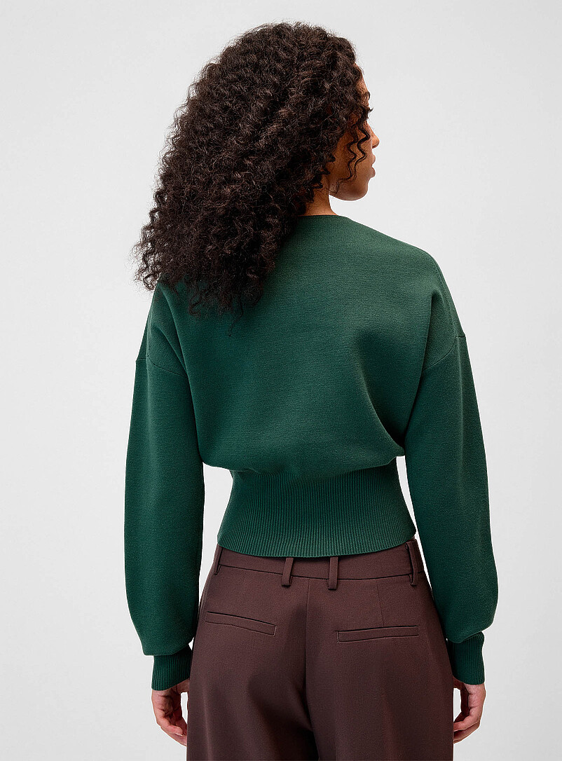 Twik: Le cardigan taille cintr&eacute;e Vert fonc&eacute; - Mousse pour femme