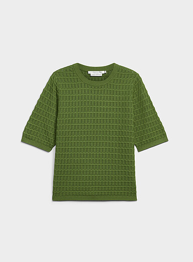 Ultra-soft embossed-stripe sweater