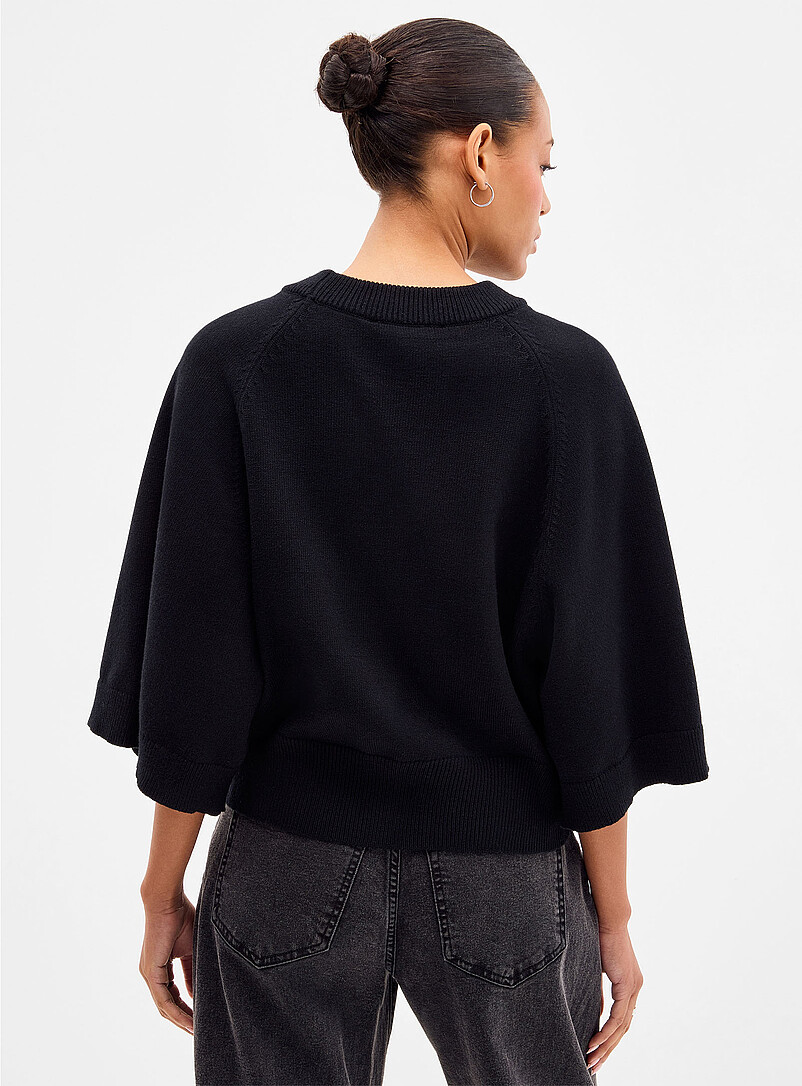 Contemporaine Hazelnut Raglan bell sleeves boxy-fit sweater for women