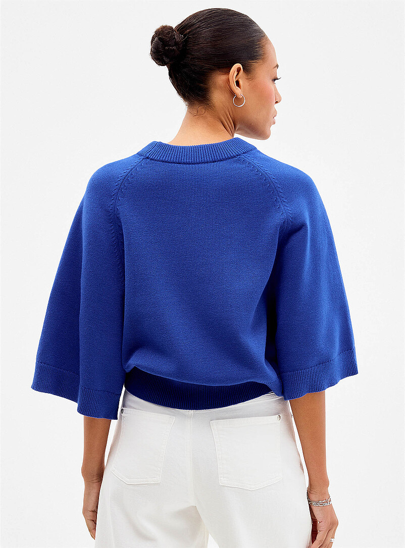Contemporaine Hazelnut Raglan bell sleeves boxy-fit sweater for women