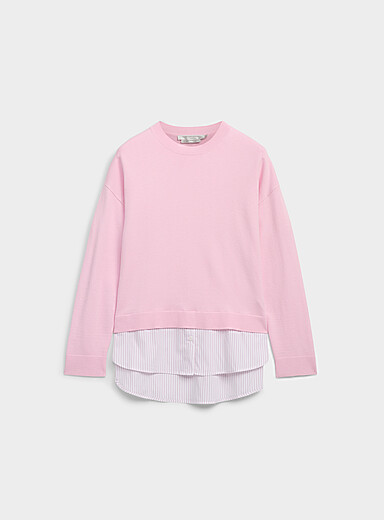 Poplin insert loose sweater