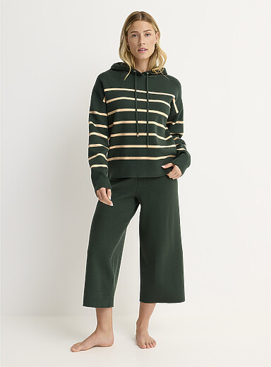 Solid knit cropped lounge pant