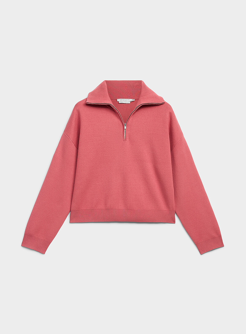 Contemporaine: Le chandail doux tricot col camionneur Oxford pour femme