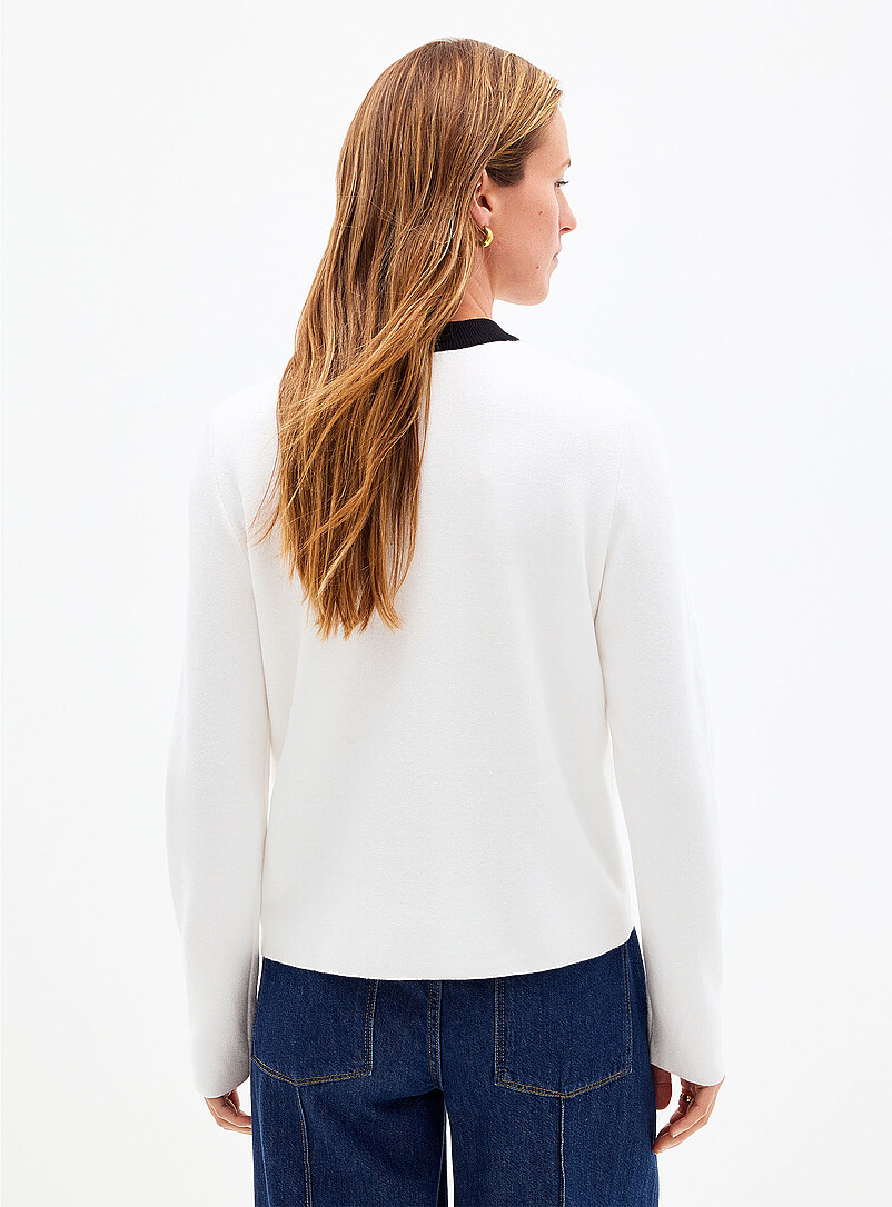 Contemporaine: Le cardigan poches plaqu&eacute;es boutons armoiries dor&eacute;s Noir pour femme