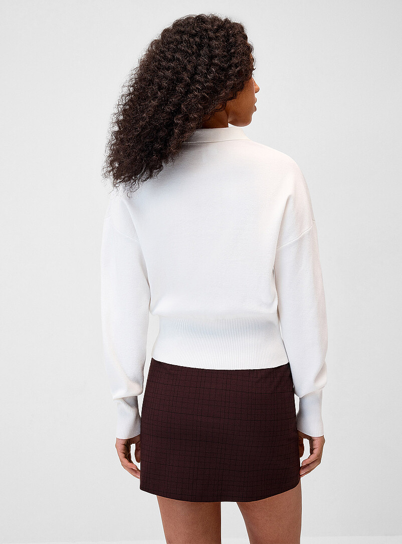 Twik: Le chandail col polo taille ajust&eacute;e Bleu p&acirc;le - Bleu ciel pour femme