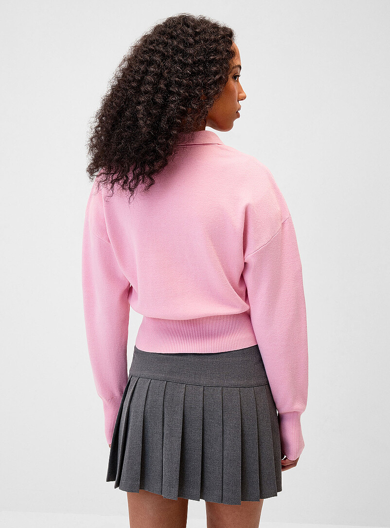 Twik: Le chandail col polo taille ajust&eacute;e Bleu p&acirc;le - Bleu ciel pour femme