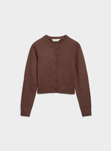 Le cardigan carr&eacute; essentiel uni
