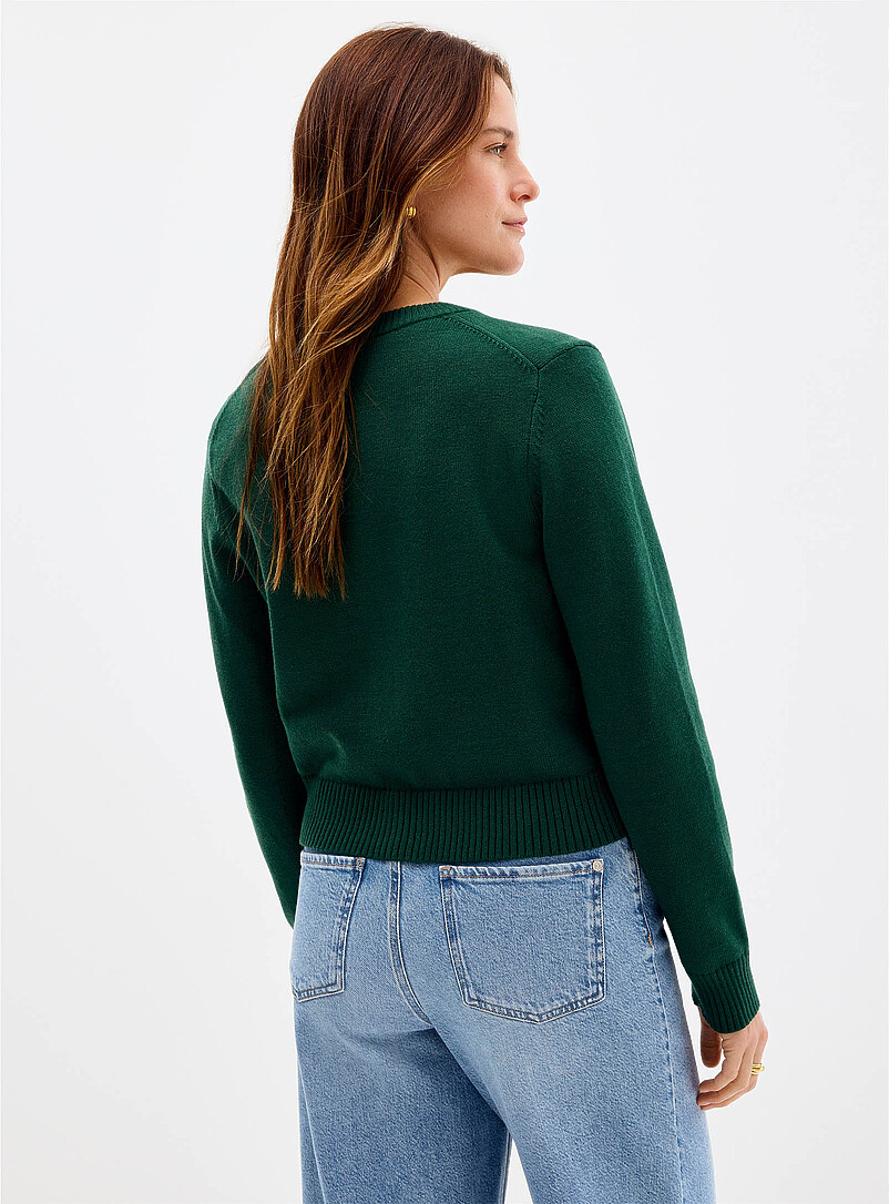 Contemporaine: Le cardigan carr&eacute; essentiel uni Rouge pour femme