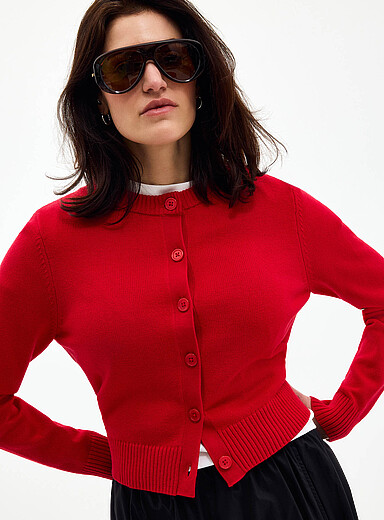 Essential solid boxy-fit cardigan